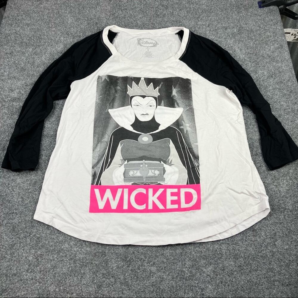 Disneyland black white baseball Snow White Evil Queen Top size 0